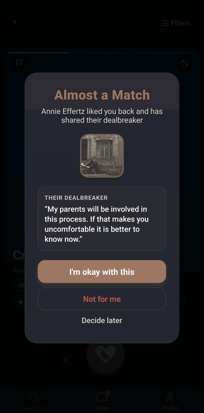 Fazool dealbreaker screen
