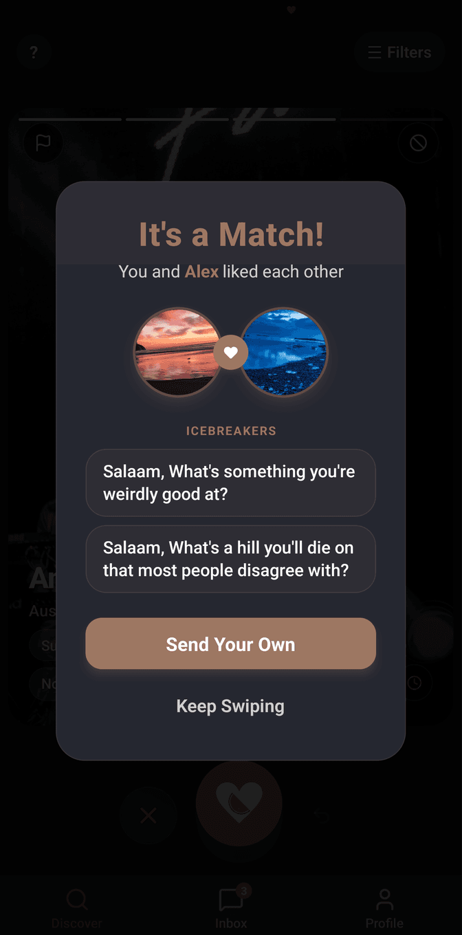 Fazool match screen