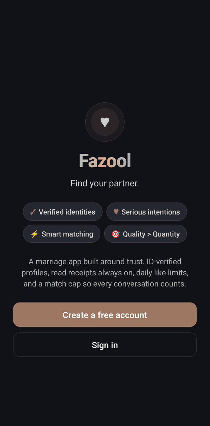 Fazool onboarding screen